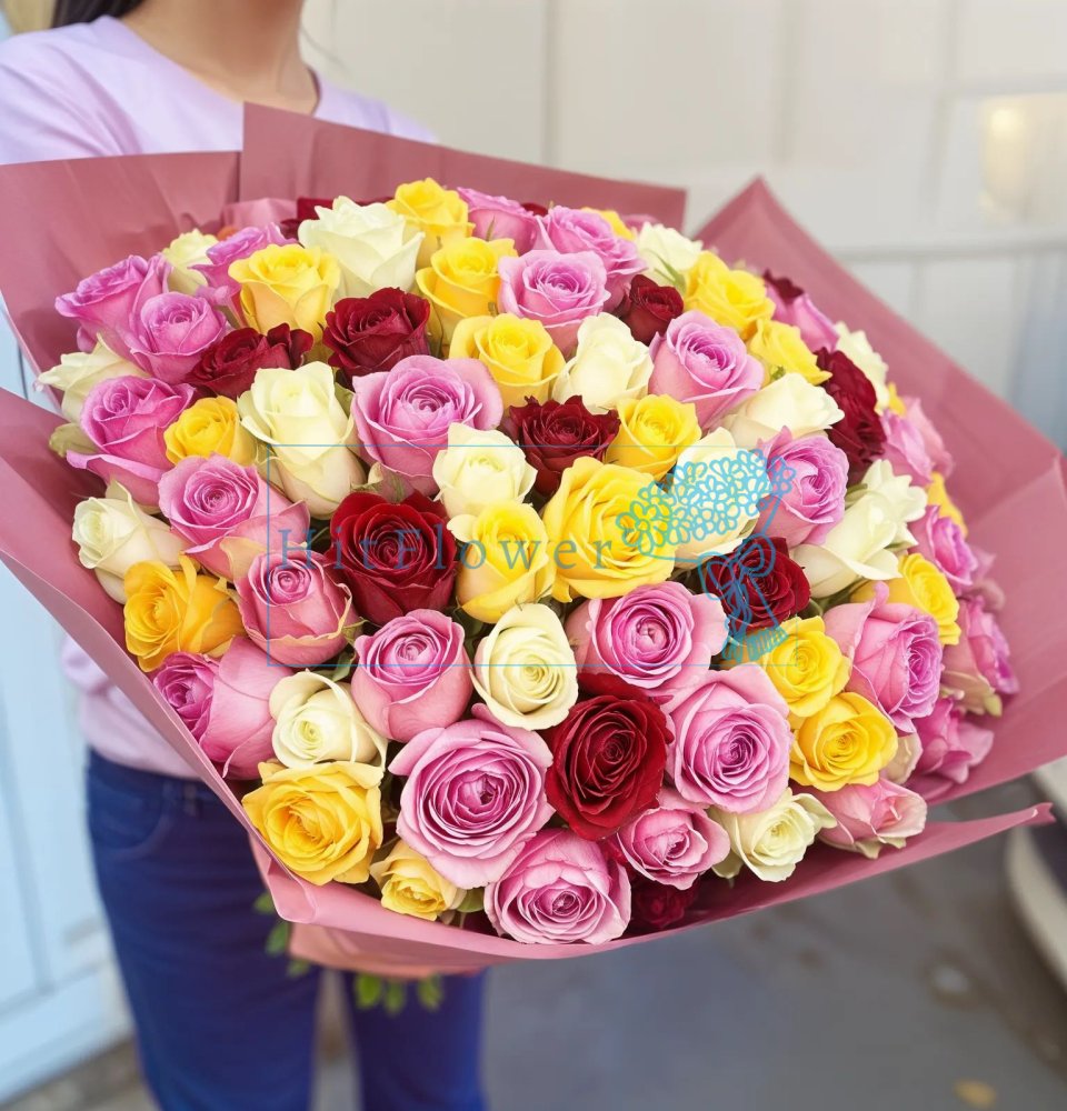 Букет Микс из 101 розы Букет роз Микс из 101 розы